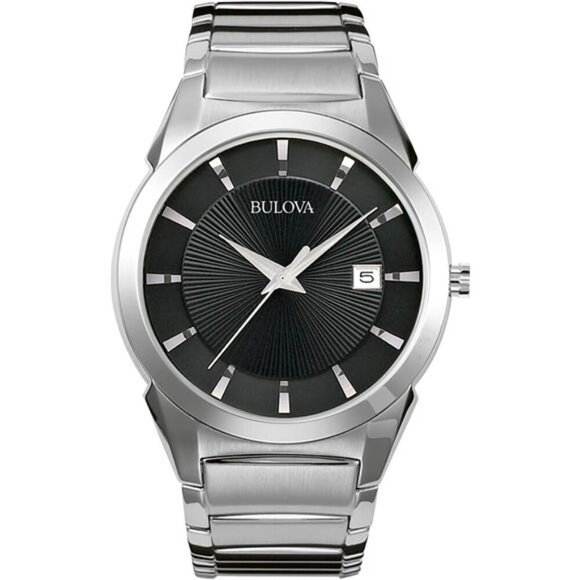 Men's 3-Hand Calendar Date Quartz Watch, Patterned Dial, 38mm, Style: 96B149